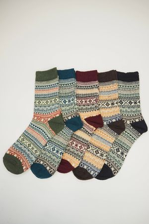 Laundry B Cashmere Blend Fair Isle 5 Piece Sock Pack